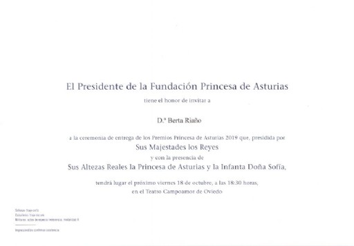 Invitacin Premios Princesa